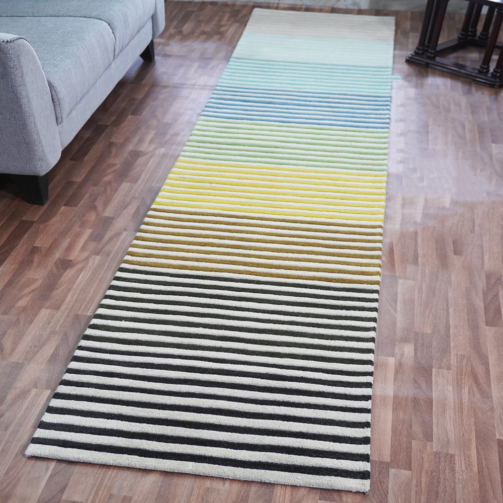 Spectrum Summer Modern Wool Striped Runner Rugs in Multi